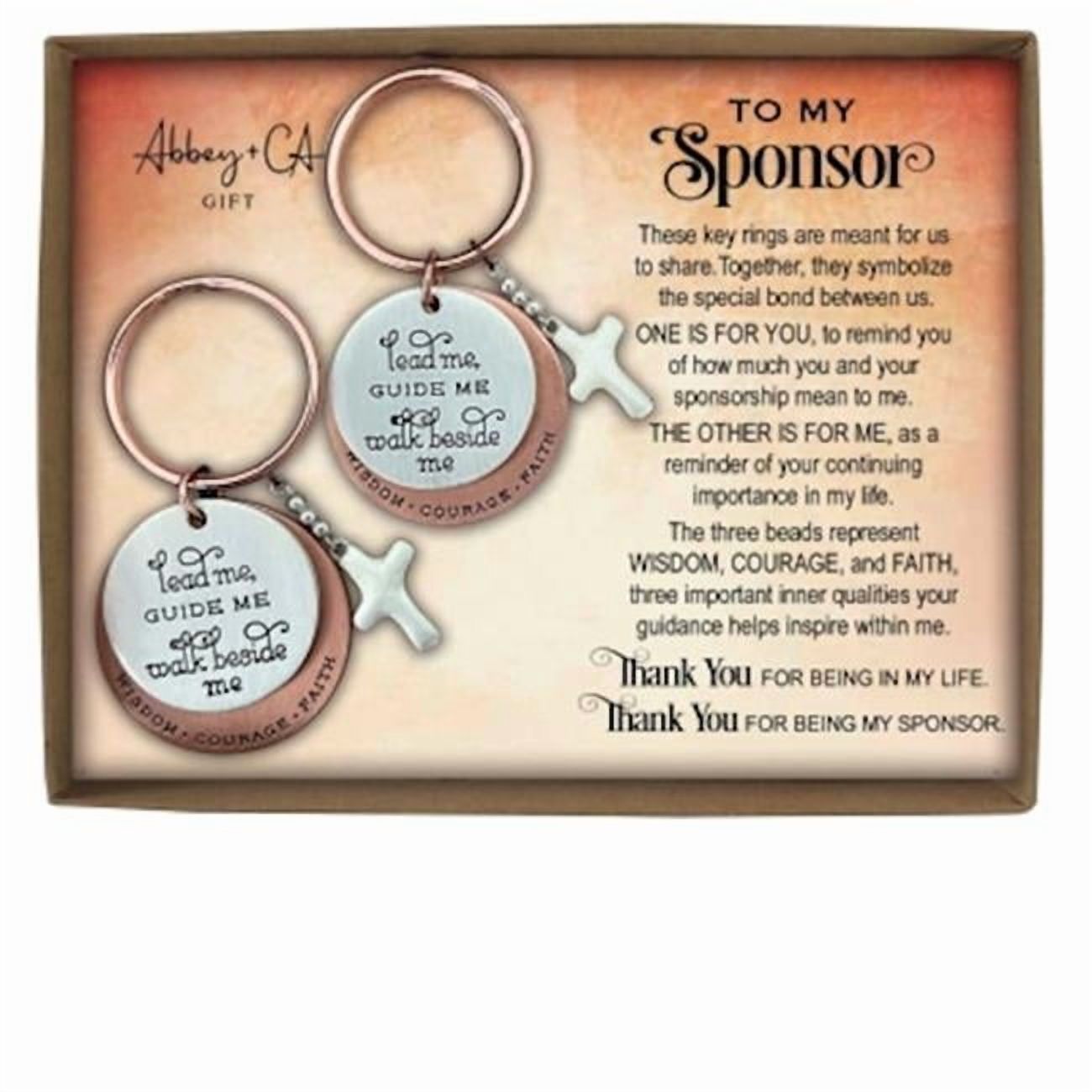 Abbey Plus CA Gift 356303 Key Ring Gift Set for Confirmation Sponsor - Boxed - Set of 2