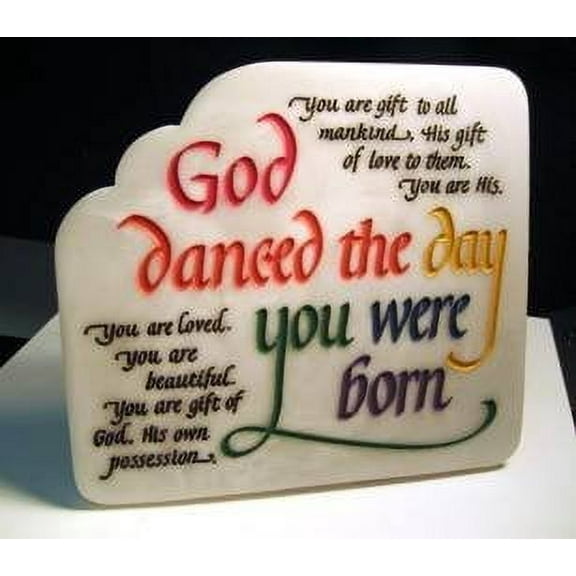 Abbey Press God Danced Marble Plaque  Inspirational Faith & Blessing Keepsake, 36087-ABBEY