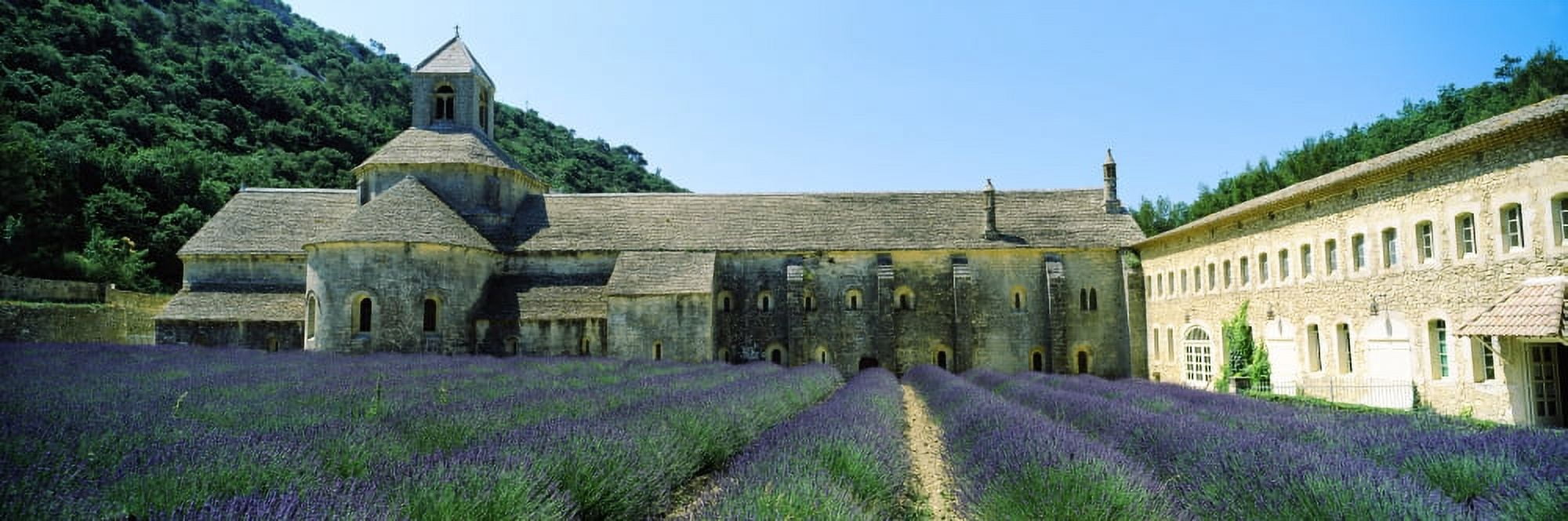 Abbey in a lavender field Abbaye De Senanque Provence-Alpes-Cote dAzur France Canvas Art - Panoramic Images (27 x 9)