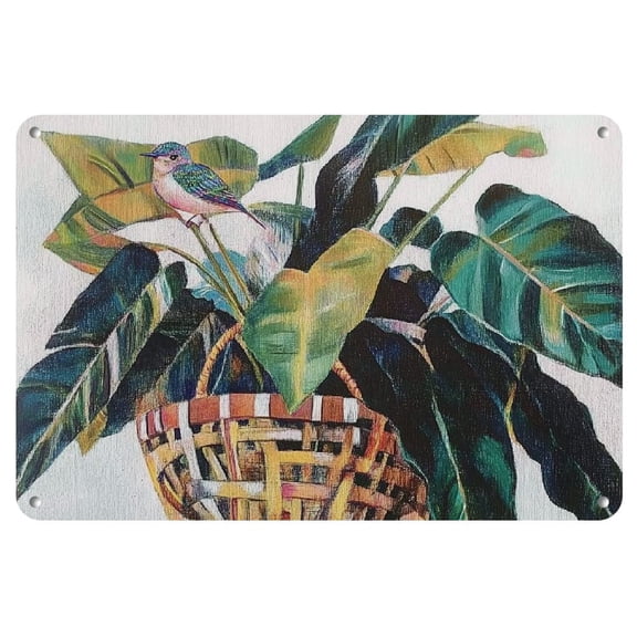 Abbey's Plant Iron Art Painting, 8x12 inches - Durable Metal Craft Supplies