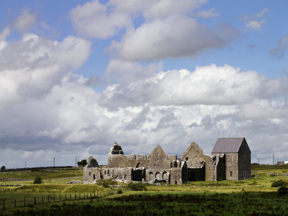 Abbeyknockmoy Cistercian Abbey Of Knockmoy Co Galway Ireland Canvas Art - The Irish Image Collection Design Pics (16 x 12)