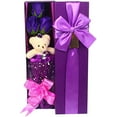Abbie Home Flower Bouquet 3 Scented Soap Roses Gift Box with Cute Teddy