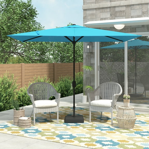 UltraShades 10 Feet Rectangular Patio Umbrella - Cyan