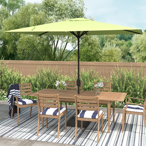lime green rectangular patio umbrellas 10 X 6.5T Solar Led Lighted Outdoor With C this umbrella adds both style and functionality to your outdoor oasis. Nature Spring 10-ft Aluminum Green