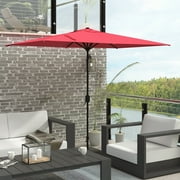 Abble 10X6.5FT Crank Rectangular Patio Umbrella - Red