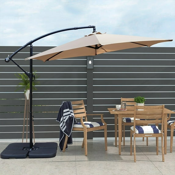 Abble 10ft Outdoor Hanging Offset Cantilever Umbrella with Crank - Tan