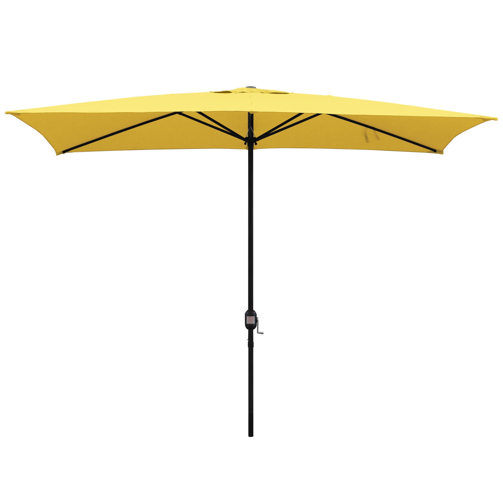 Abble 10x6.5ft Rectangular Patio Umbrella with Crank Handle, Outdoor Market Umbrella with 6 Sturdy Umbrella Ribs, Waterproof, Yellow