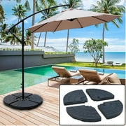 Abble 145 lbs Capacity Weighted Cantilever and Offset Patio Umbrella Base in Black (4-Piece)