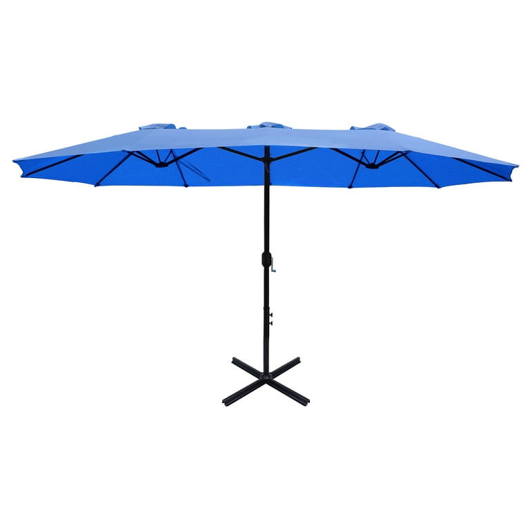 7 ft rectangular patio umbrella pacific blue on sale JEAREY 6.5x10 Umbrella, Olefin, Crank Tilt,Navy : Patio, Lawn & Garden Comfortably entertain outdoors CorLiving 10-ft Steel Blue Push-button