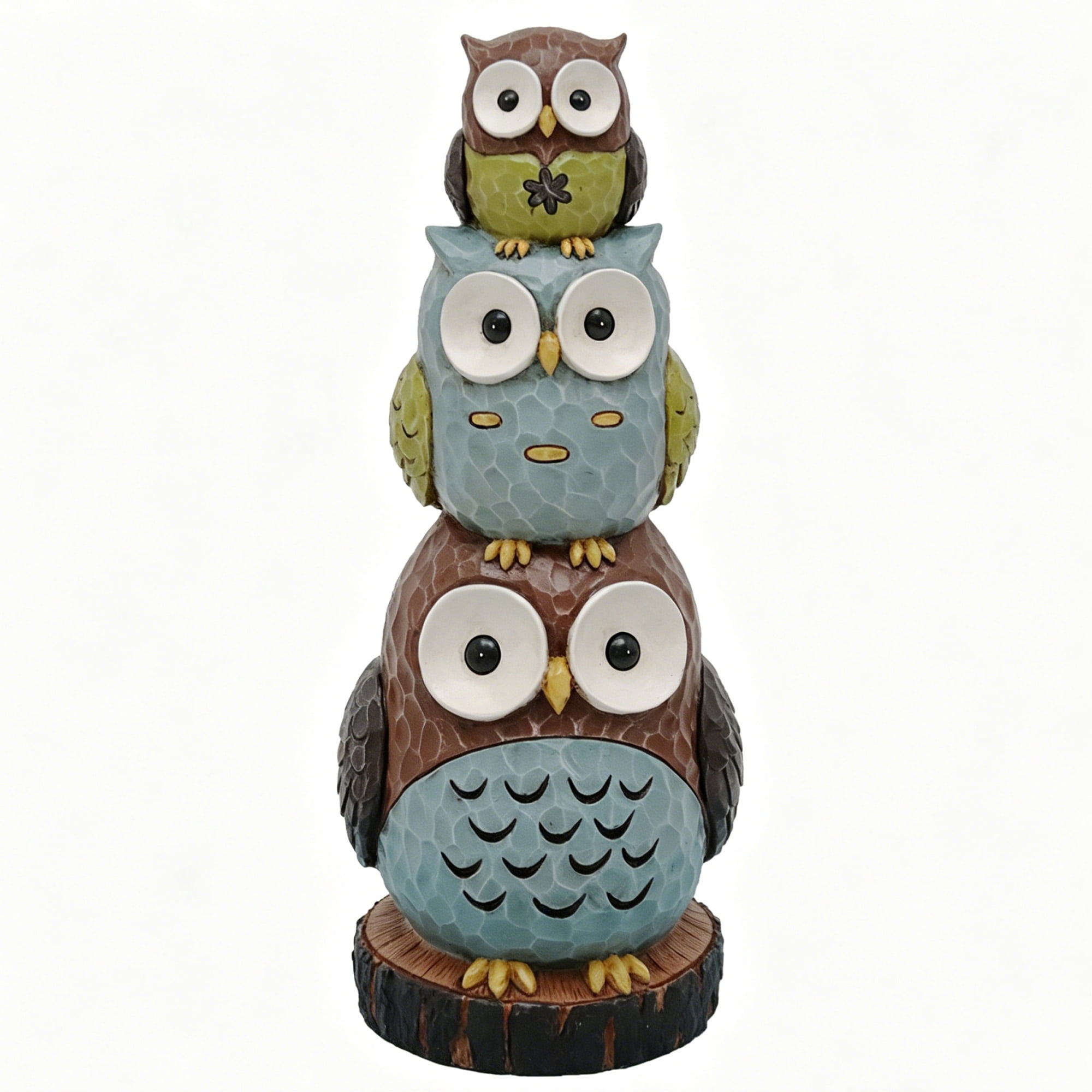 Abble 18" Stacking Owls Sculpture Garden Statue