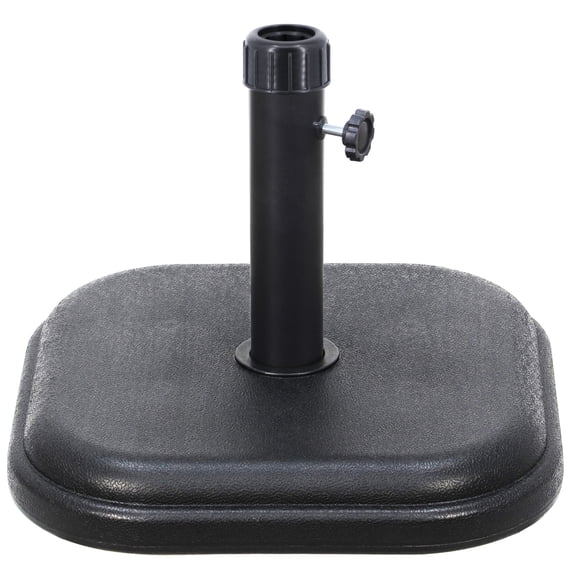 KOOL 24 LB Square Patio Umbrella Base, Black Cement Filled Umbrella Stand, Use with Patio Table for Backyard Garden Poolside