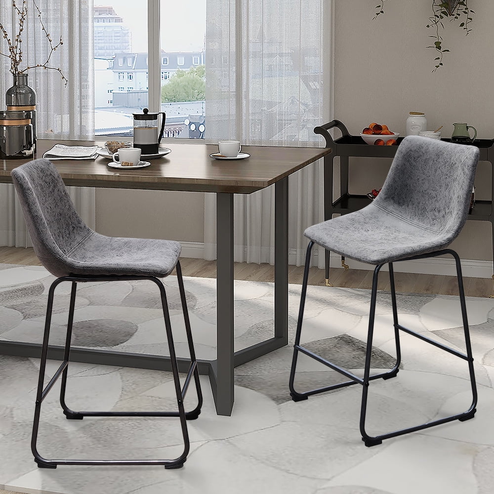 Abble 24" Faux Leather Counter Stool(set of 2)