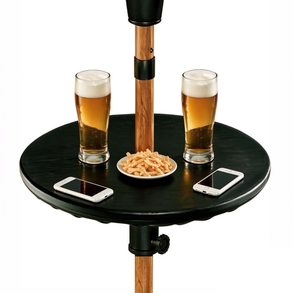 KOOL Outdoor Patio Adjustable Round Market Umbrella Table Used with Patio Umbrella and Umbrella Base in Black