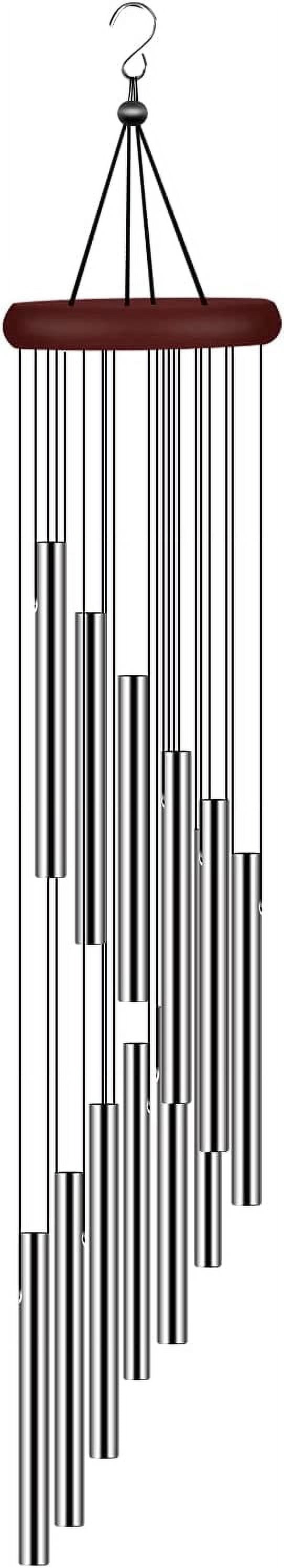 Abble 28 Inch Patriotic American Flag Wind Chime, Tuned Metal Tube Outdoor Wind Chime, Red White Blue USA Flag Decor Wind Chime for Porch, Garden, 4th of July & Memorial Day Decor