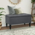 thumbnail image 1 of Abble 29" Gray Fabric Upholstered Tufted Storage Bench, 1 of 4