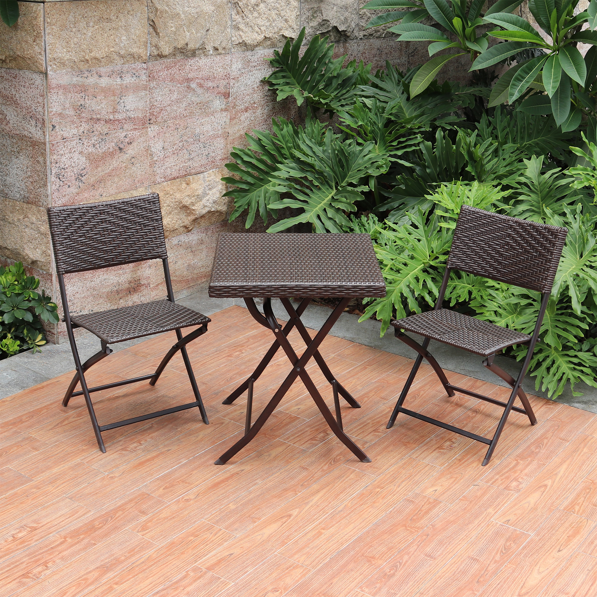 Abble 3 Piece Folding Bistro Set Walmart