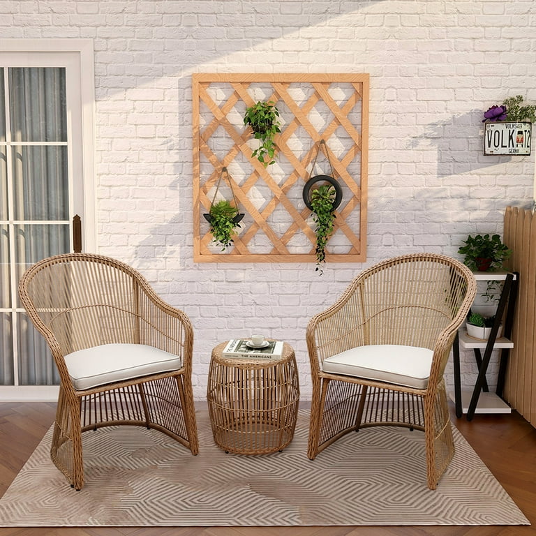 3 piece rattan online seating group with cushions