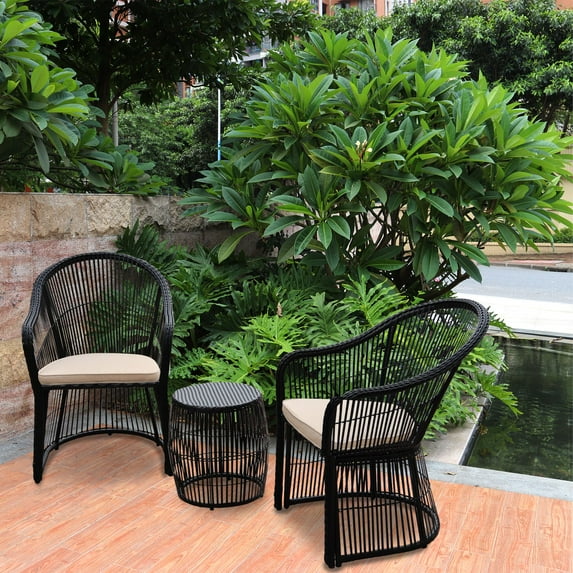 Abble 3 Piece Rattan Seating Group with Cushions