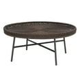 thumbnail image 1 of Abble 30” Wicker Indoor Outdoor Coffee Table with Metal Legs Round Patio  Side Table for Living Room, Patio, Garden, Backyard, Porch, Dark Brown, 1 of 12