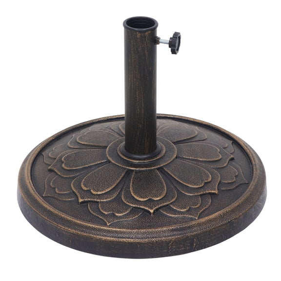 Ultrashades 27 lbs. Lotus Design Umbrella Base Outdoor Market Umbrella Stand, Antique Bronze