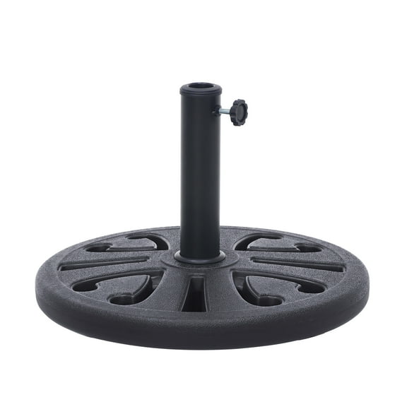 Abble 33 lbs. Round Umbrella Base, Lattice Design Outdoor Market Umbrella Stand in Black