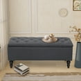 thumbnail image 1 of Abble 38'' Ottoman with Storage Bench Bed Seat with Storage Large Hinged Upholstered Storage Ottoman Bench with Button for Bedroom Living Room Entryway, Grey, 1 of 7