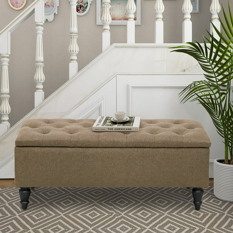 Tan storage bench outlet