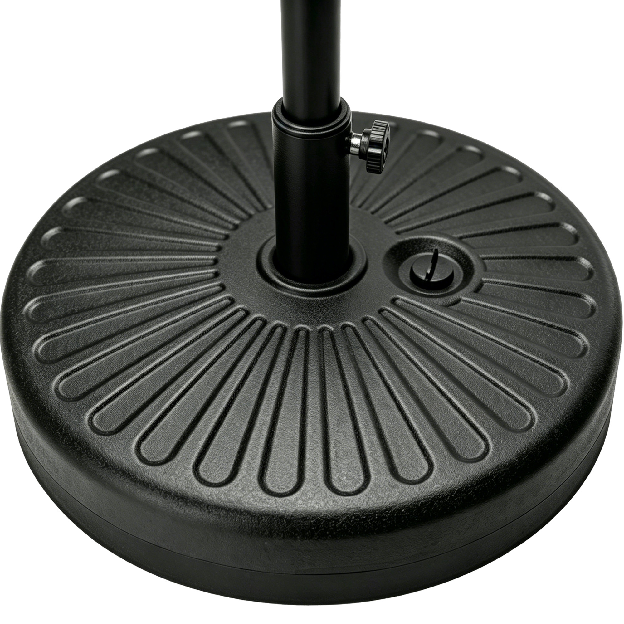 Base para sombrilla de patio KOOL de 81 lb de servicio pesado rellenable, soporte ponderado con agua y arena para sombrillas de mercado, compatible con diámetro de poste de 1.0" a 2", Negro