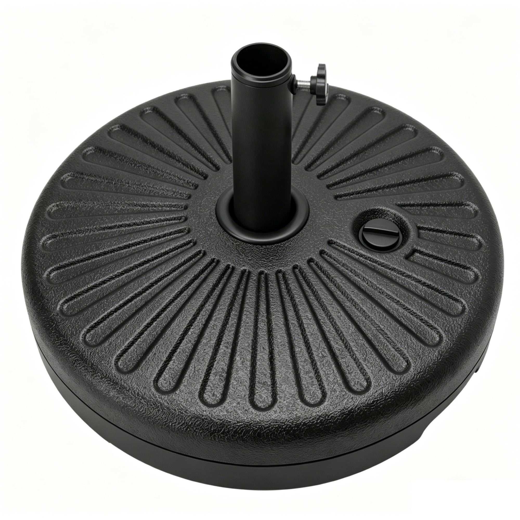 KOOL 81 lb Heavy Duty Fillable Patio Umbrella Base – Water & Sand Weighted Stand for Market Umbrellas, Fits 1.0"–2" Pole Diameter, Black