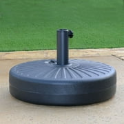 Abble 80 LBS Free Standing Patio Round Water Filled Umbrella Base 20" Round Umbrella Stand in Black