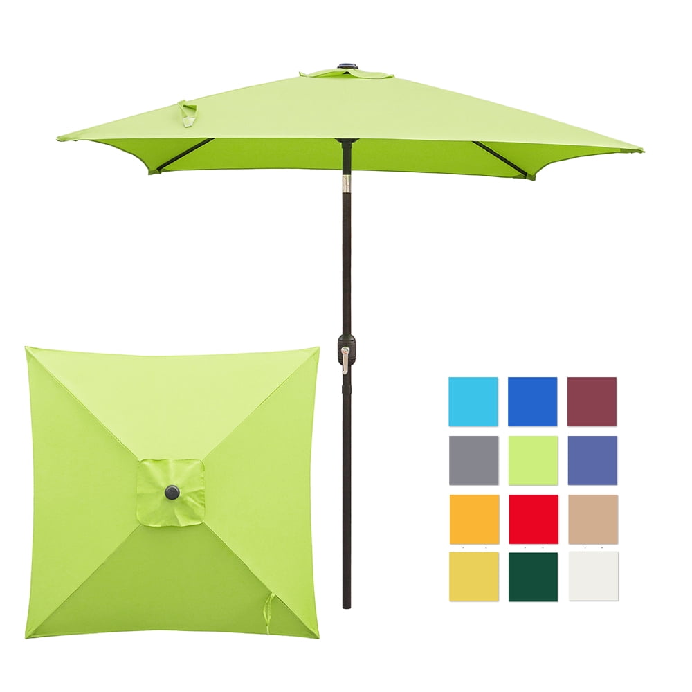 6.5 square patio umbrella 5 Feet Market Table Shelter with 4 Sturdy Ribs-Navy while sewn Square Patio Umbrella with Valances