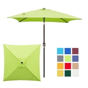 Ultrashades 6.5 ft Square Outdoor Patio Market Umbrella with Push Button Tilt and Crank Handle, Green