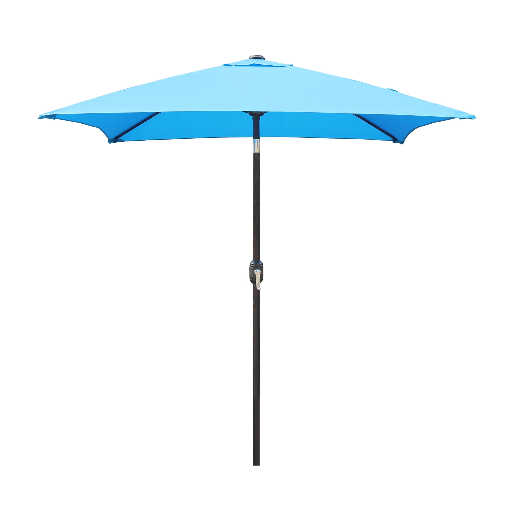 Abble 6.5FT Square Outdoor Patio Umbrella with Push Button Tilt and Crank Handle, Market Umbrella for Garden Deck Backyard Pool,  Aqua