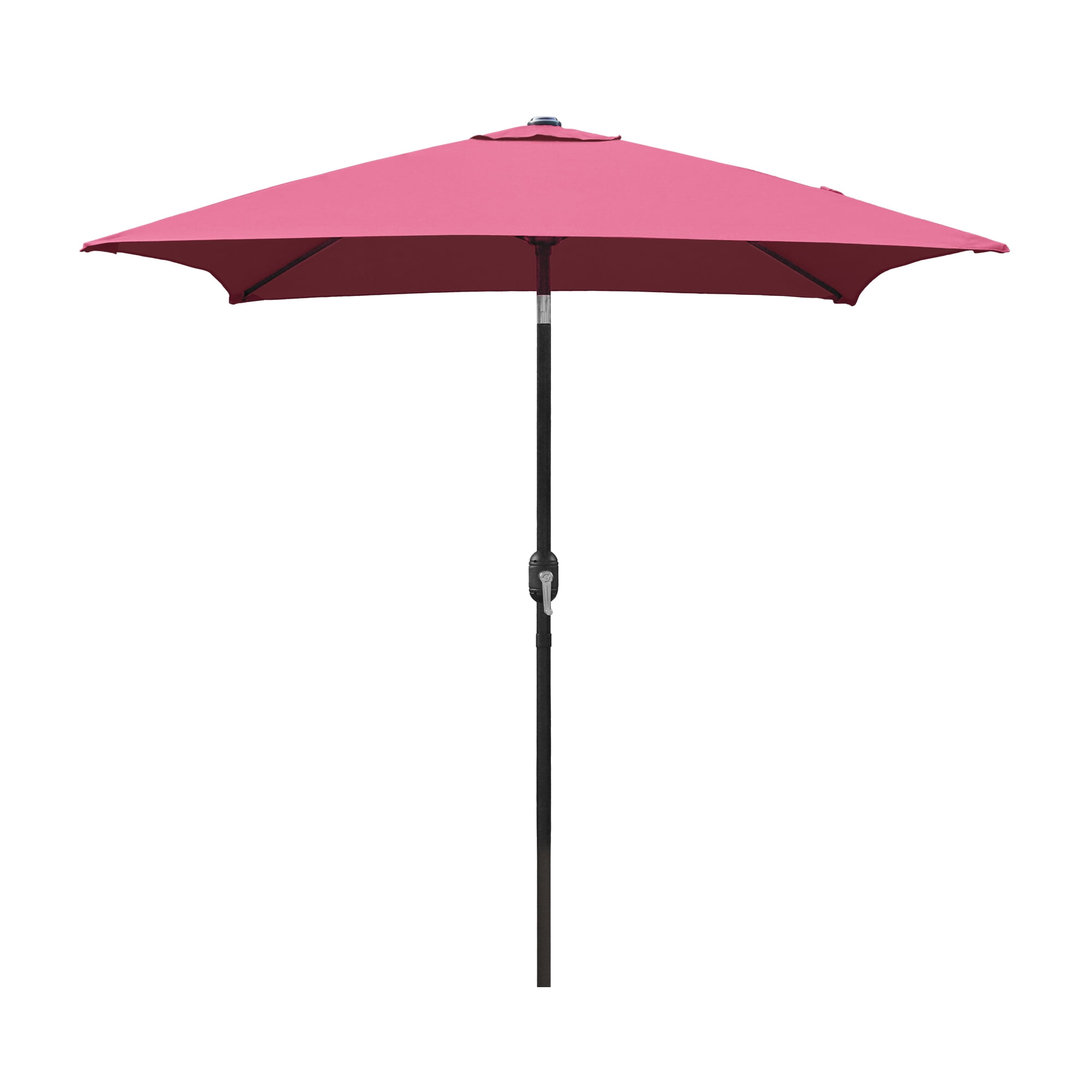 Abble 6.5FT Square Outdoor Patio Umbrella with Push Button Tilt and Crank Handle, Market Umbrella for Garden Deck Backyard Pool,  Burgundy