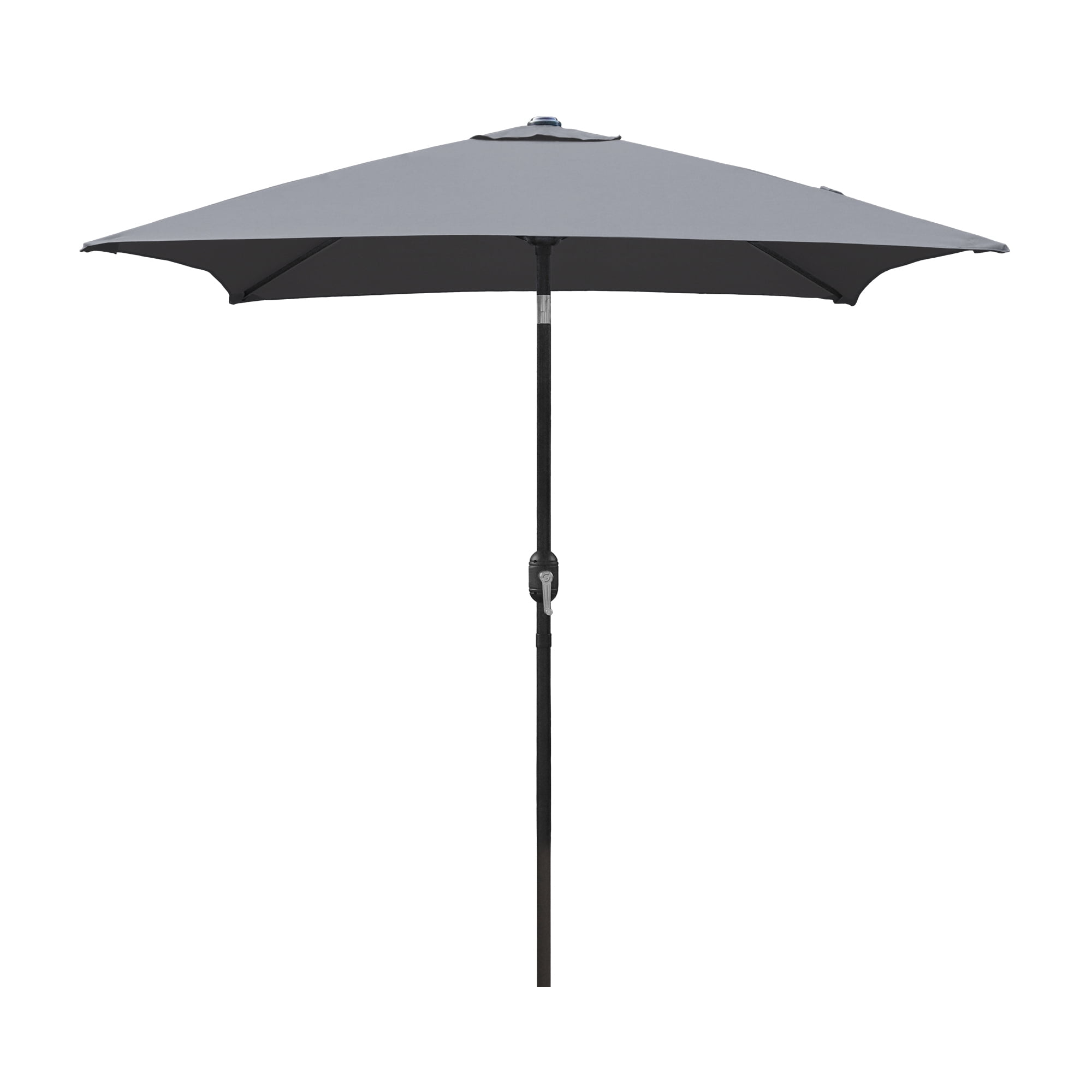 Abble 6.5FT Square Outdoor Patio Umbrella with Push Button Tilt and Crank Handle, Market Umbrella for Garden Deck Backyard Pool, Dark Gray