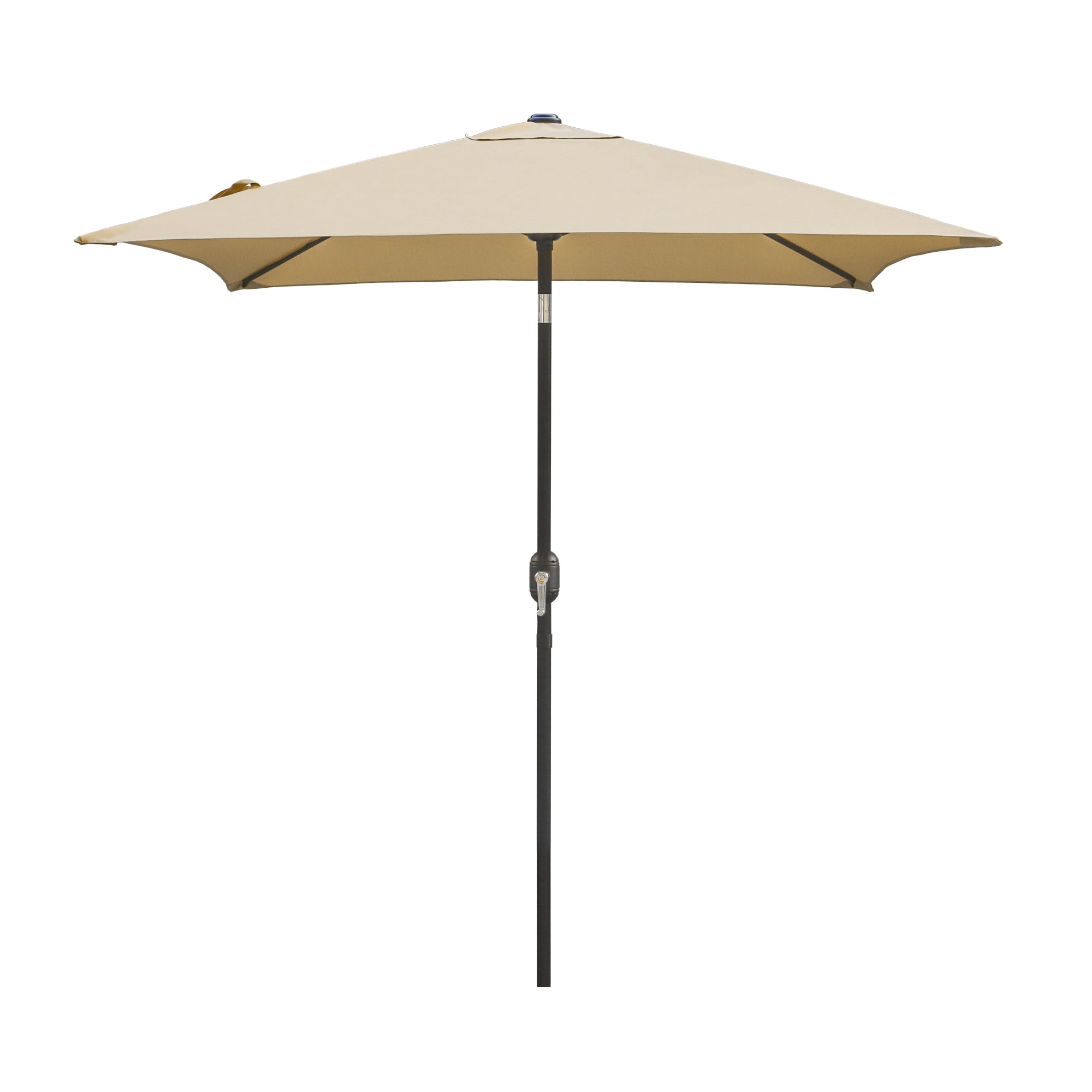 Abble 6.5FT Square Outdoor Patio Umbrella with Push Button Tilt and Crank Handle, Market Umbrella for Garden Deck Backyard Pool, Tan