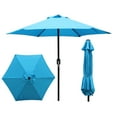 thumbnail image 1 of Abble 7.5ft Patio Umbrella with Crank Handle Outdoor Market Umbrella with 6 Sturdy Umbrella Ribs Waterproof for Garden Deck Backyard Pool, Aqua, 1 of 7