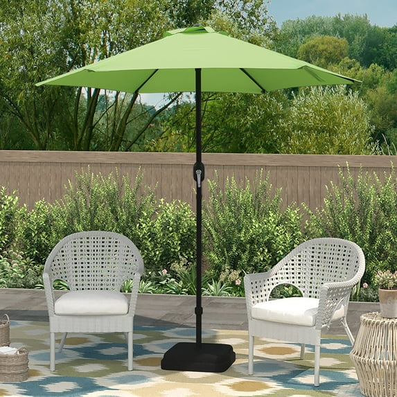 Kool 7.5ft Patio Umbrella with Crank Handle, Outdoor Market Umbrella with 6 Sturdy Umbrella Ribs Waterproof for Garden, Deck, Backyard, Pool, Lime Green