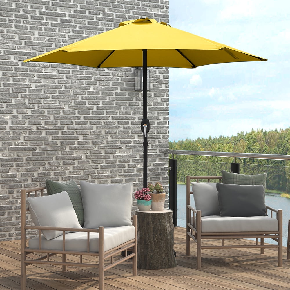 Kool 7.5ft Patio Umbrella with Crank Handle, Outdoor Market Umbrella ...