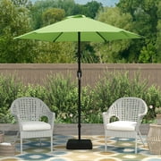 Abble 7.5ft Patio Umbrella with Crank Outdoor Market Umbrella with 6 Ribs for Garden Deck Backyard Pool, Green