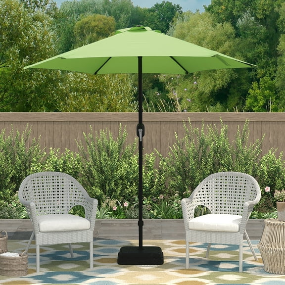 Abble 7.5ft Patio Umbrella with Crank Outdoor Market Umbrella with 6 Ribs for Garden Deck Backyard Pool, Green
