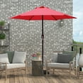 thumbnail image 1 of Abble 7.5ft Patio Umbrella with Crank Outdoor Market Umbrella with 6 Ribs for Garden Deck Backyard Pool, Red, 1 of 8