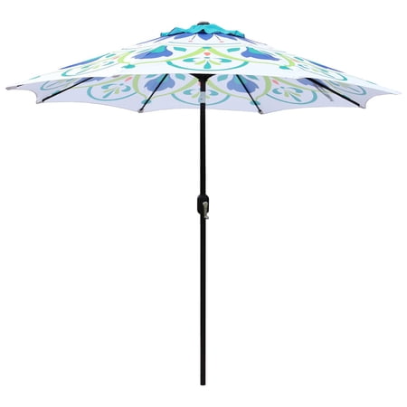 Abble 9 ft. Steel Printed Market Patio Umbrella