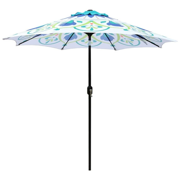 Abble 9 ft. Steel Printed Market Patio Umbrella