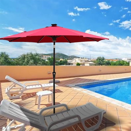 Abble 94" Red Round Market Patio Umbrella