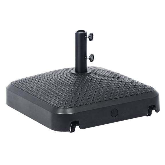 Kool 130 lbs Heavy Duty Mobile Umbrella Base - Water & Sand Fillable Umbrella Stand for Garden Backyard Poolside in Black