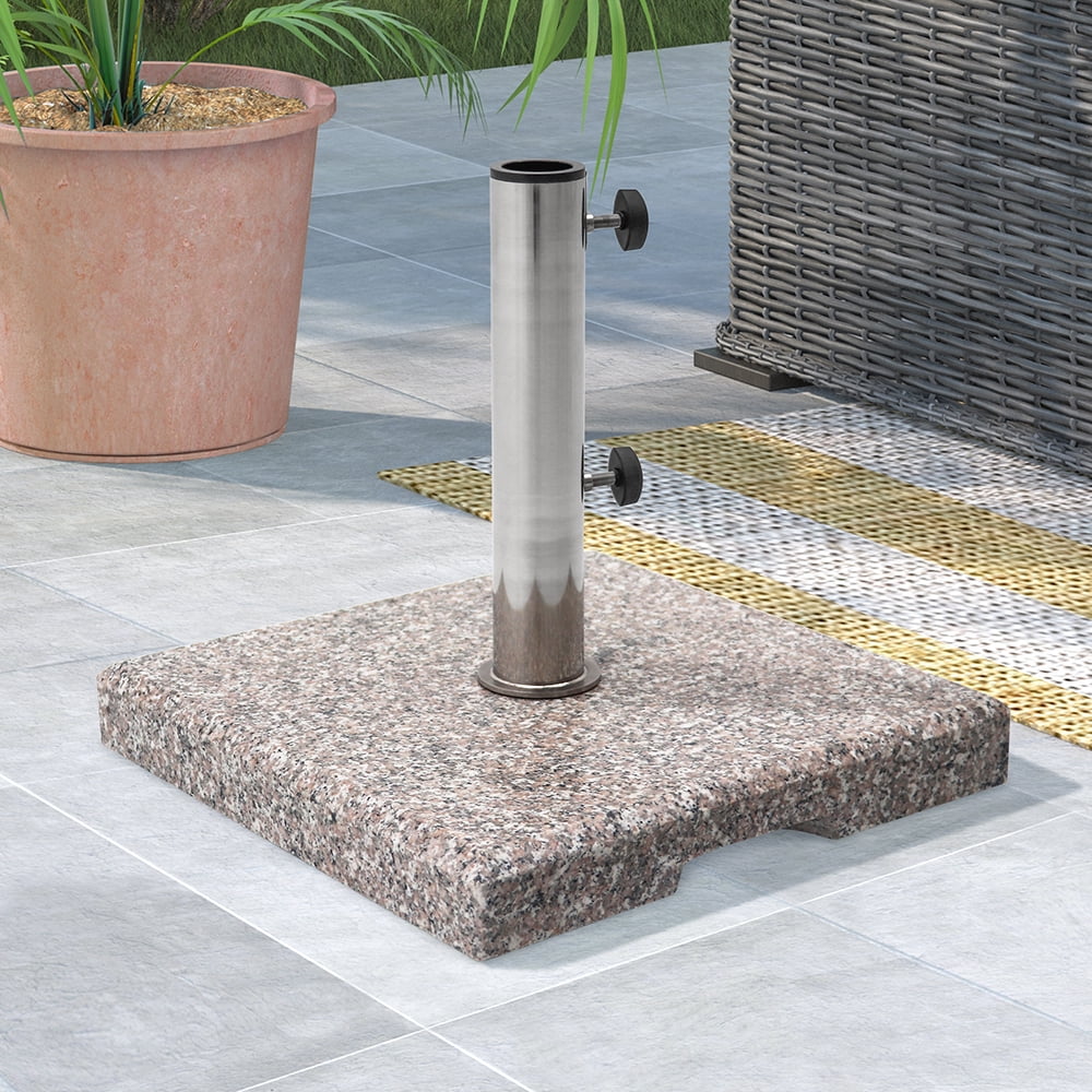 Abble Heavy Duty Granite Patio Umbrella Base, Square Outdoor Umbrella Stand Weight 42 lbs