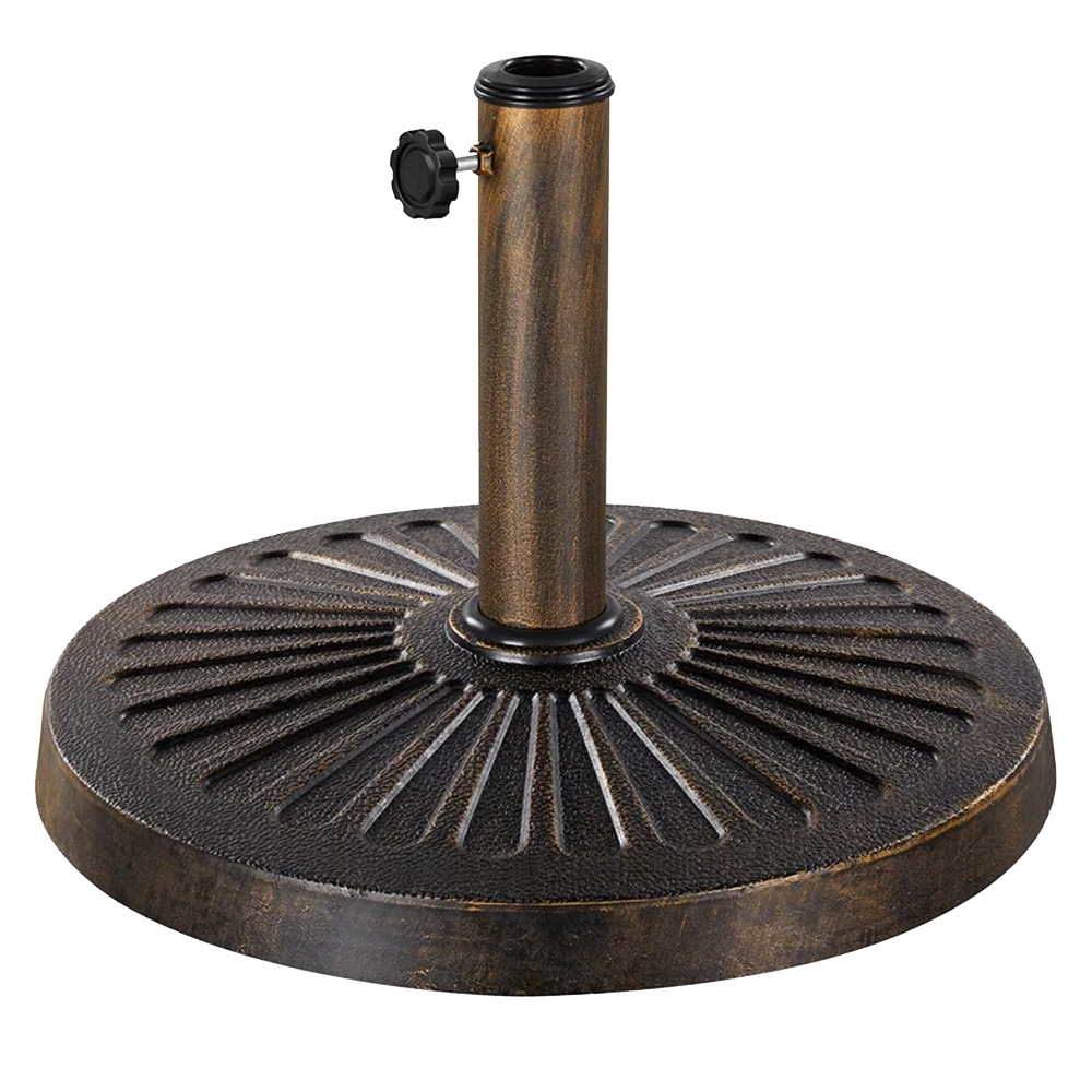 Abble Base para sombrilla de mercado de exterior de 26.5 lbs, soporte para sombrilla de patio para jardín, piscina en Bronce