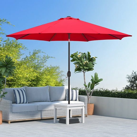 Abble Outdoor 10ft Crank and Tilt Patio Umbrella - Red
