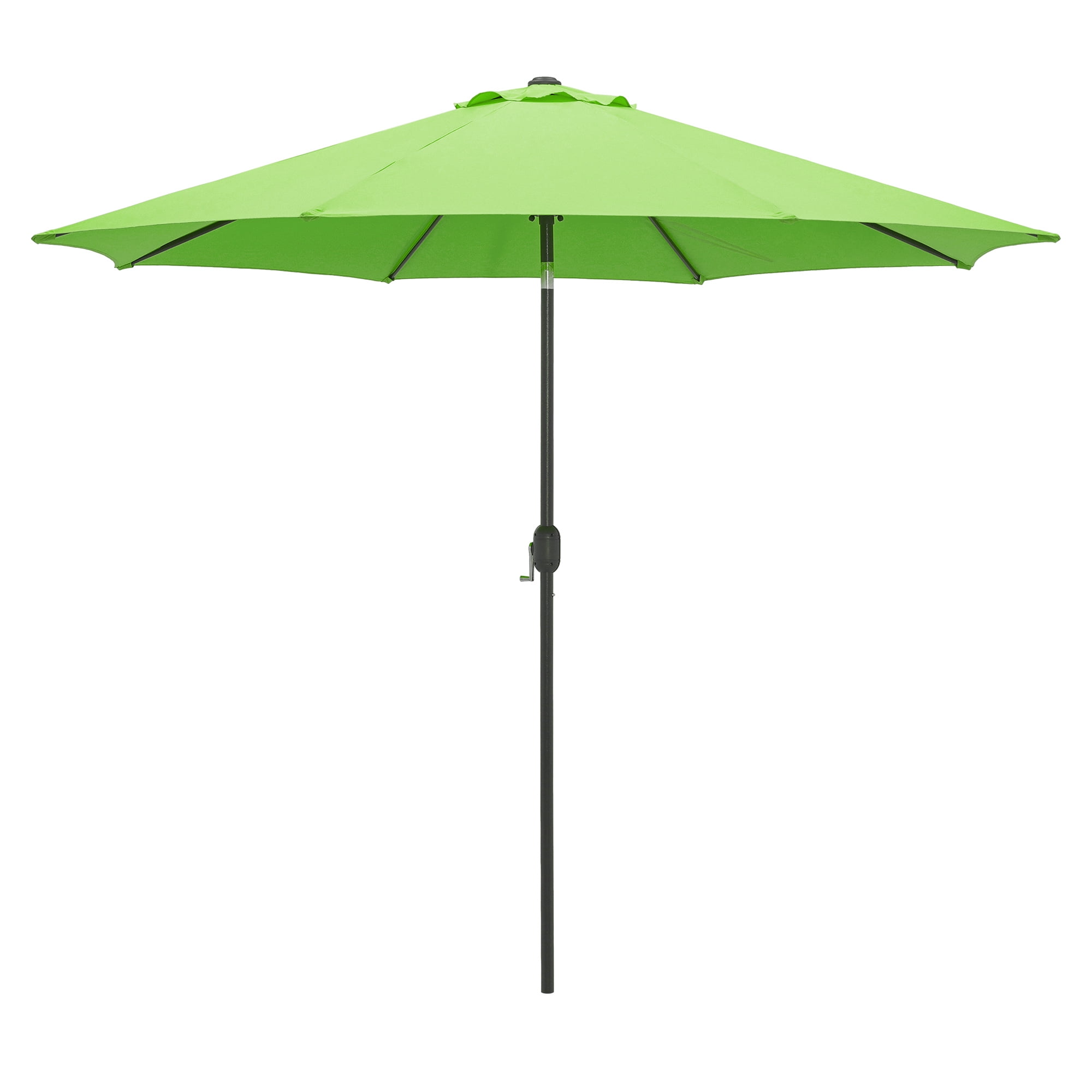 Kool 10FT Outdoor Patio Umbrella with Push Button Tilt and Crank Handle, Market Umbrella with 8 Sturdy Umbrella Ribs, Lime Green